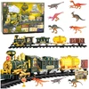 Lean Toys Elektrinis traukinys su dinozaurais ir nuotolinio valdymo pultu