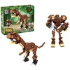 Lean Toys Dinozaurų ir Robotų Konstrukciniai Blokeliai 2-in-1, 50-70 vnt.