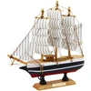 Dekoratyvinis trijų stiebų burlaivio modelis 21x21 cm juoda ir balta