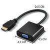 Konwerter HDMI į VGA keitiklis D-Sub 15 kontaktų adapterio kabelis monitorius „Full HD 1080p“