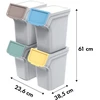 Prosperplast Kosze STACKBOX Q SET šiukšliadėžės - uosio spalvos, 20 l. Keden