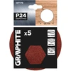Krążki Šlifavimo diskai su lipdukais, 125 mm, P24, 5 vnt., be skylių