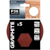Krążki Šlifavimo diskai su lipdukais, 125 mm, P36, 5 vnt., be skylių