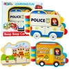 Lean Toys Interaktyvi transporto priemonių knyga su garsais ir judančiais elementais