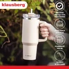 Puodelis Termosinis puodelis su šiaudeliu, smėlio spalvos, 1100 ml, nerūdijančio plieno, klausberg, kb-7944