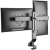 Laikiklis / wieszak biurkowy na dwa monitory / podwójny Maclean, VESA 75x75 100x100, 17"-27", max 14kg, MC-854