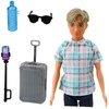 Lean Toys Lėlė berniukas su lagaminu ir priedais
