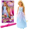 Lean Toys Lėlė Anlily su mėlyna suknele ir plaukų aksesuarais
