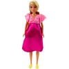 Lean Toys Lėlė Anlily nėščia su rožine suknele ir ilga blondine plaukais