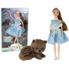 Lean Toys Lėlė su kačiuku Emily Spring