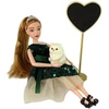 Lean Toys Lėlė Emily su kačiuku ir medine širdimi, 30 cm