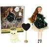 Lean Toys Lėlė Emily su kačiuku ir medine širdimi, 30 cm