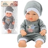 Lean Toys Lėlė kūdikis pilka pižama 30 cm