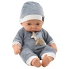 Lean Toys Lėlė kūdikis su pilka pižama ir kepuryte 24 cm