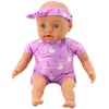 Lean Toys Lėlė kūdikis su violetiniu drabužėliu ir galvos juostele, 31 cm