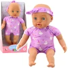 Lean Toys Lėlė kūdikis su violetiniu drabužėliu ir galvos juostele, 31 cm