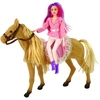 Lean Toys Lėlė raitelis su rudu poniu