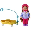 Lean Toys Lėlių rinkinys Anlily su rogutėmis