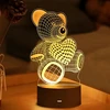 Lampka Naktinė lempa, dovanų meškiukas, 3D iliuzija, vaikų miegamojo stalas, USB