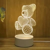 Lampka Naktinė lempa, dovanų meškiukas, 3D iliuzija, vaikų miegamojo stalas, USB
