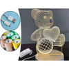 Lampka Naktinė lempa, dovanų meškiukas, 3D iliuzija, vaikų miegamojo stalas, USB
