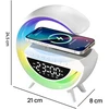 Lampka RGB LED naktinė lemputė „Bluetooth“ indukcinis įkroviklis laikrodis-radijas garsiakalbis