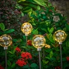 Lampy Saulės energija varomi sodo šviestuvai, LED sferiniai žibintai įvažiavimui, atsparūs vandeniui, 4 vnt.