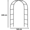 Lean Pergola Ogrodowa Metalowa Na Rośliny Podpora Do Pnączy Łuk 240x140 cm