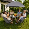 Lean Rinkinys Meble Ogrodowe Stół Krzesła Metalowe Parasol Na Balkon Taras Ogród