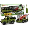 Lean Toys Žaislinis automobilis su dinozaurų transportavimo priekaba, žalias, 18 cm