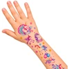 Lean Toys Vaikiškos laikinos tatuiruotės su vienaragiais, įvairiaspalvės, 5 × 5 cm, 25 vnt.