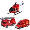 Lean Toys Gaisrinė su garažu ir transporto priemonėmis, raudona ir balta, 32 x 17 x 21 cm
