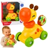 Lean Toys Žirafa ant ratukų geltona