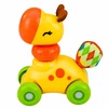 Lean Toys Žirafa ant ratukų geltona