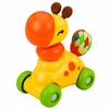 Lean Toys Žirafa ant ratukų geltona
