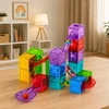 Lean Toys Magnetinis konstruktorius su kamuoliukų trasa, spalvotas, 5,5 × 5,5 cm, 33 vnt.