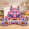 Lean Toys Magnetinės kaladėlės rožinės 58 vnt.