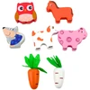Lean Toys Medinis lavinamasis žaislas „Linksma ferma“ su varpeliais ir magnetiniais kirminais