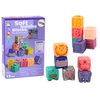 Lean Toys Minkšti edukaciniai blokeliai su gyvūnais, raidėmis ir skaičiais, 12 vnt.
