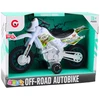 Lean Toys Žaislinis motokrosinis motociklas su šviesos ir garso efektais, baltas