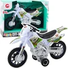 Lean Toys Žaislinis motokrosinis motociklas su šviesos ir garso efektais, baltas