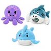 Lean Toys Sensorinis pliušinis žaislas su vandens rutuliukais, jūrų gyvūnai, 6 × 6 cm