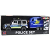 Lean Toys Policijos visureigis su priekaba ir arklio figūrėle, šviesos ir garsai