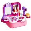 Lean Toys Vaikiškas grožio rinkinys lagaminėlyje 2-in-1, rožinis ir violetinis, 23,5 × 17 × 9,5 cm