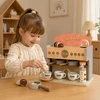 Lean Toys Medinis kavos aparatas rožinis