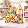 Lean Toys Magnetinių detalių rinkinys 166 vnt.