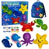 Lean Toys Jūros gyvūnų vėlimo ir siuvimo rinkinys vaikams, 6 vnt.