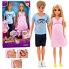 Lean Toys Lėlių šeimos rinkinys su besisukančiu mamos pilvuku, 3 vnt.
