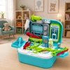 Lean Toys Gydytojo rinkinys 2 viename, turkio ir baltos spalvos, 23,5 × 17 × 9,5 cm