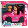 Lean Toys Mini lėlė su kabrioletu rožinė